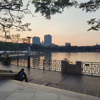 星湖的日落，绝美啊❤️